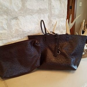Brown tote with bonus bag